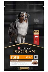 DELIST-Proplan Duo Delice Biftekli Orta ve Büyük Irk Yetişkin Köpek Maması 10kg