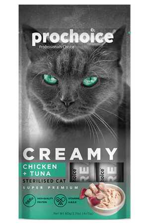 Prochoice Creamy Tuna Balıklı ve Tavuklu Sıvı Kedi Ödül Maması 4x15gr - Thumbnail