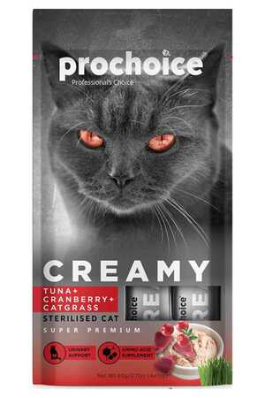 Prochoice Creamy Tuna ve Cranberry Sıvı Kedi Ödül Maması 4x15gr - Thumbnail