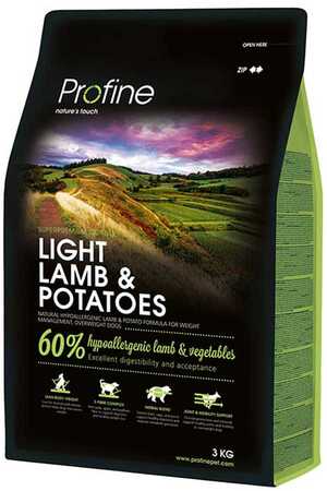 PROFINE - Profine Light Düşük Tahıllı Hipoalerjenik Kuzu Eti ve Patatesli Diyet Köpek Maması 3kg