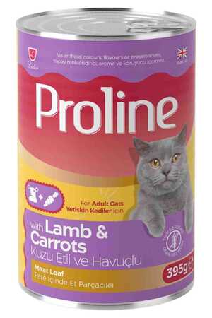 PRO LINE - Proline Kuzu Etli Ve Havuçlu Yetişkin Kedi Konservesi 395gr