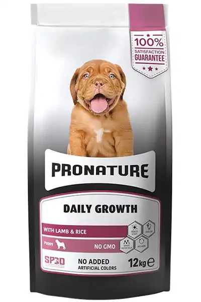 PRONATURE - Pronature Daily Growth Puppy Kuzu Eti ve Pirinçli Yavru Köpek Maması 12kg