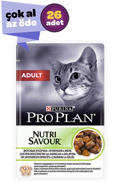 Pro Plan Nutri Savour Kuzulu Yetişkin Kedi Konservesi 26x85gr (26lı)