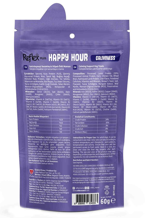 Reflex Happy Hour Sakinleşmeyi Destekleyici Köpek Ödül Maması 60gr