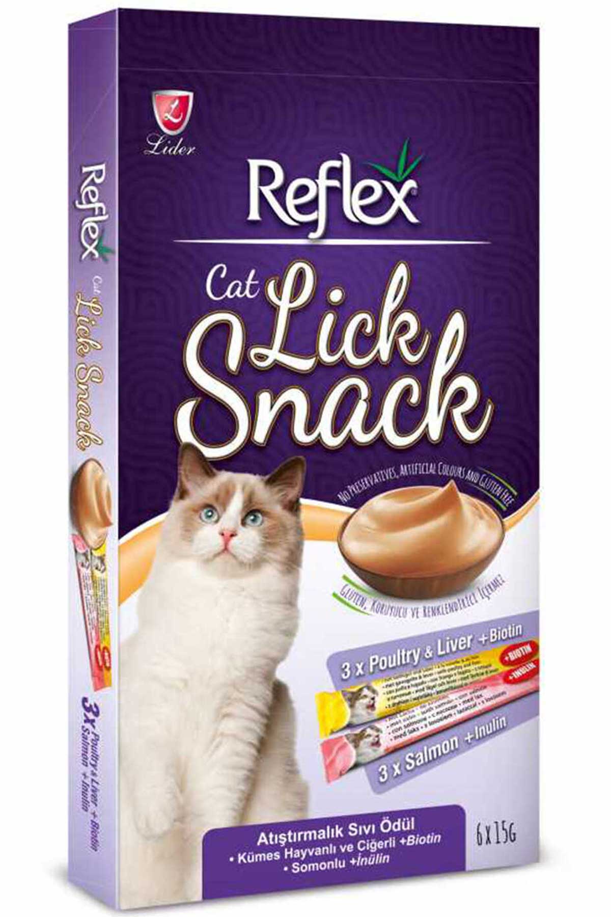 Reflex Lick Snack Kediler İçin Atıştırmalık Sıvı Ödül Maması 6x15gr
