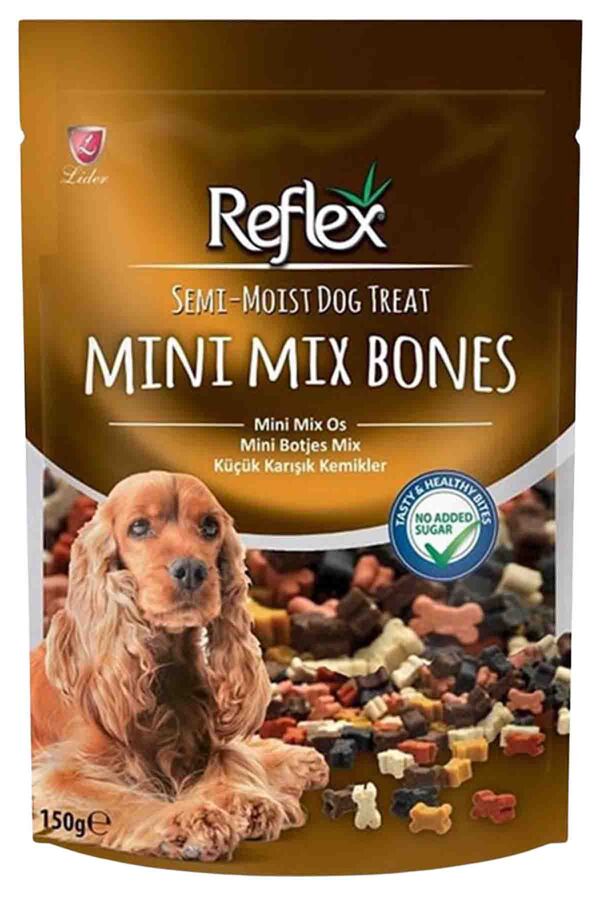 Reflex Mini Karışık Kemik Şeklinde Yarı Yumuşak Köpek Ödül Maması 150gr