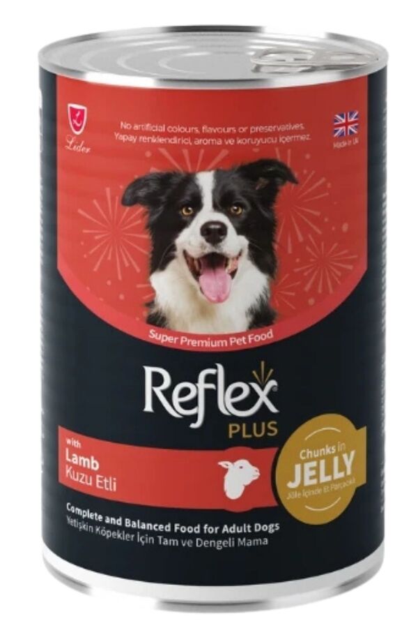 Reflex Plus Jöle İçinde Et Parçacıklı Kuzu Etli Yetişkin Köpek Konservesi 400gr