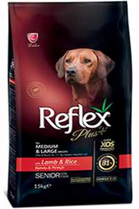 REFLEX - Reflex Plus Kuzu Eti ve Pirinçli Orta ve Büyük Irk +7 Yaşlı Köpek Maması 15kg