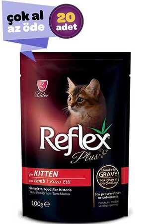REFLEX - Reflex Plus Kuzu Etli Yavru Kedi Konservesi 20x100gr (20li)