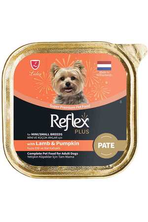 REFLEX - Reflex Plus Pate Kuzu Etli Balkabaklı Mini ve Küçük Irk Yetişkin Köpek Konservesi 85gr