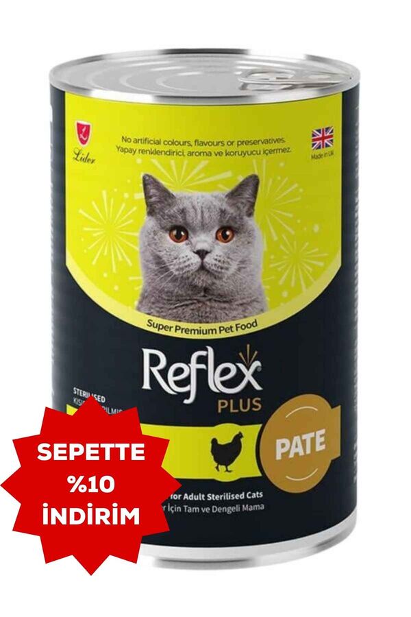 Reflex Plus Pate Tavuklu Kısırlaştırılmış Kedi Konservesi 395gr