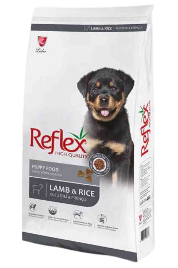 Reflex Puppy Kuzu Eti ve Pirinçli Yavru Köpek Maması 15kg+1kg