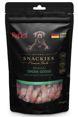 Reflex Snackies Brokolili Ördek Göğsü Köpek Ödül Maması 170gr - Thumbnail