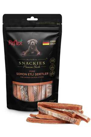 Reflex Snackies Füme Somon Etli Şeritler Köpek Ödül Maması 170gr - Thumbnail