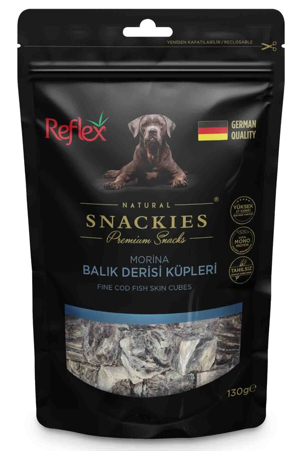 Reflex Snackies Morina Balık Derisi Küpleri Köpek Ödül Maması 130gr