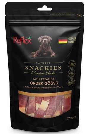 REFLEX - Reflex Snackies Tatlı Patatesli Ördek Göğsü Köpek Ödül Maması 170gr