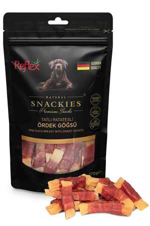 Reflex Snackies Tatlı Patatesli Ördek Göğsü Köpek Ödül Maması 170gr - Thumbnail