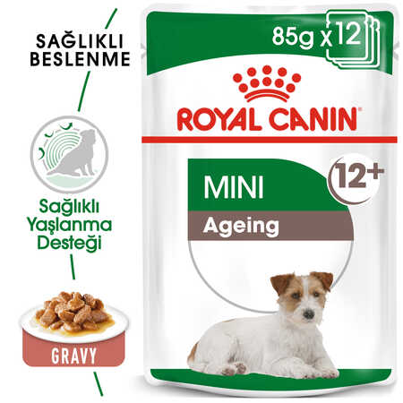 Royal Canin Mini +12 Ageing Pouch Yaşlı Köpek Konservesi 12x85gr (12li) - Thumbnail