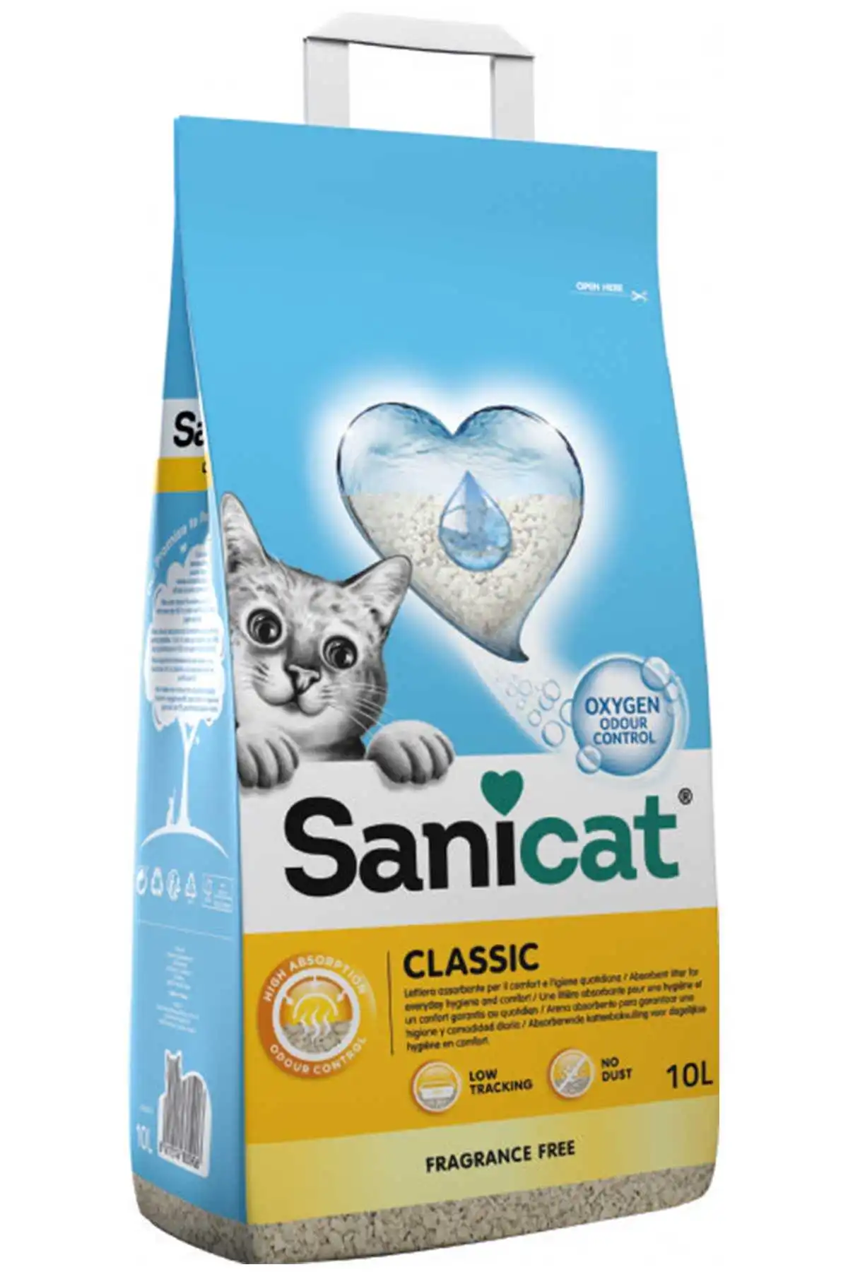 Sanicat Classic Oksijen Kontrollü Emici Özellikli Kedi Kumu 10lt