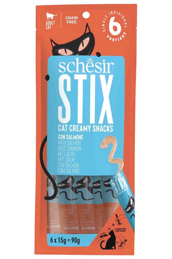 Schesir Cat Stix Somon Balıklı Krema Kedi Ödülü 6x15gr