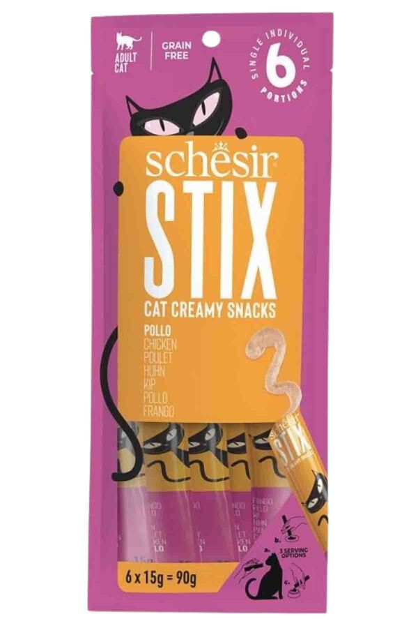 Schesir Cat Stix Tavuklu Krema Kedi Ödülü 6x15gr