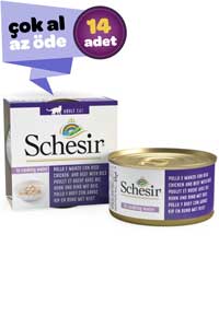 SCHESIR - Schesir Tavuk ve Sığır Etli Kedi Konservesi 14x85gr (14lü)