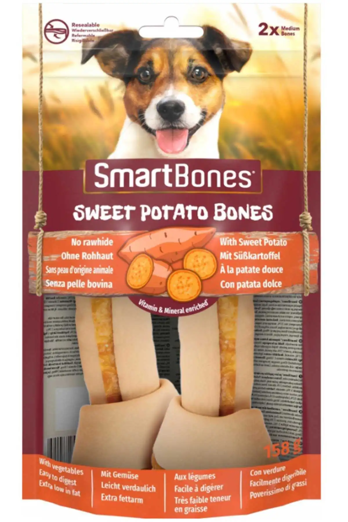 SMARTBONES - Smartbones Orta Irk Köpekler için Tavuk ve Patatesli Ödül Kemiği (2li) 158gr