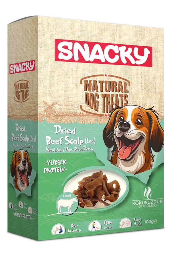 Snacky Kurutulmuş Dana Paça Derisi Köpek Ödül Maması 100gr