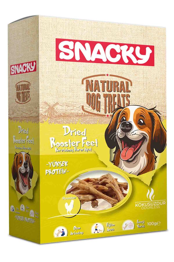 Snacky Kurutulmuş Horoz Ayak Köpek Ödül Maması 100gr