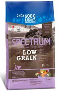 SPECTRUM - Spectrum Low Grain Somonlu Hamsili Kızılcıklı Kısırlaştırılmış Kedi Maması 2,6kg