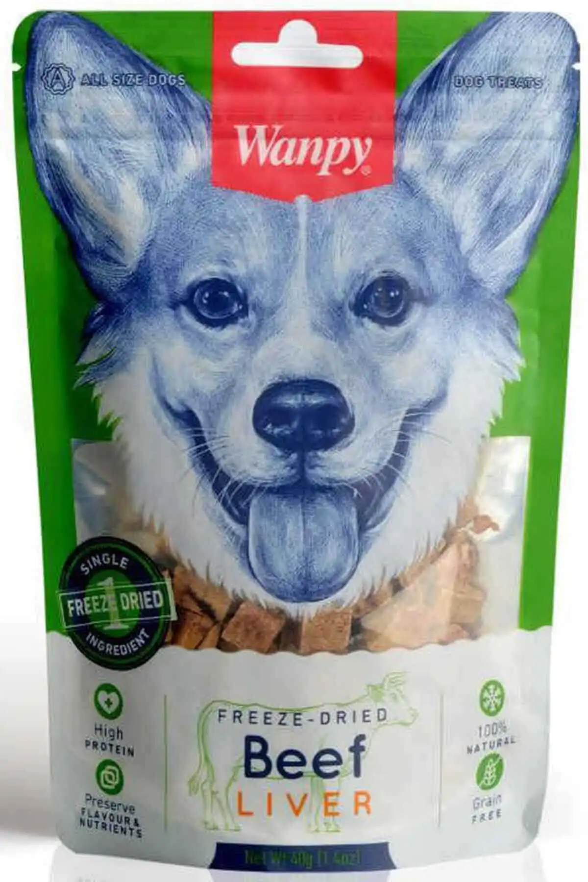 Wanpy Kurutulmuş %100 Dana Ciğeri Köpek Ödülü 40gr