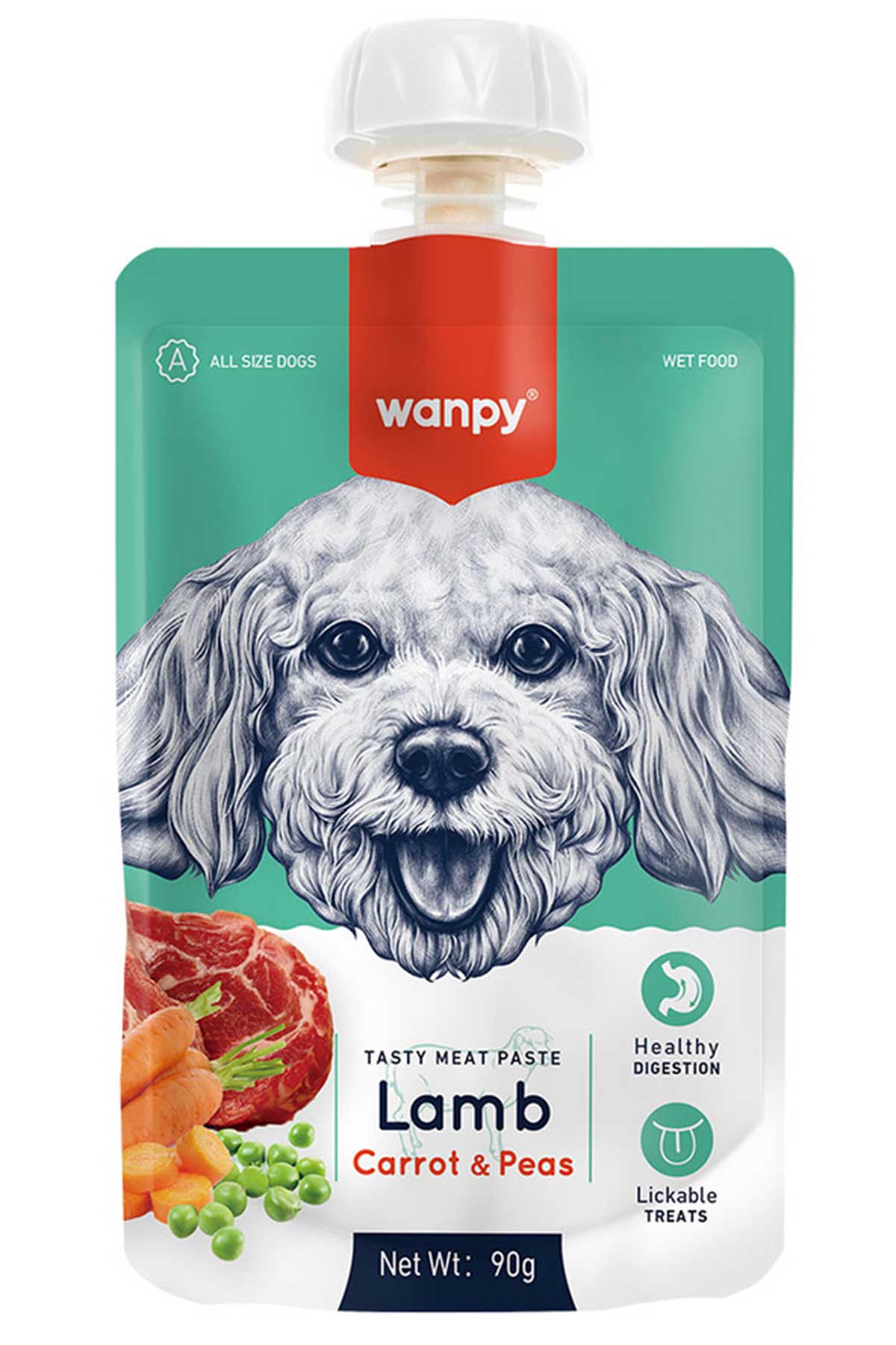 Wanpy Kuzulu ve Havuçlu Taze Ezme Köpek Ödül Maması 90gr