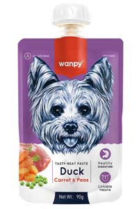 WANPY - Wanpy Ördekli ve Havuçlu Taze Ezme Köpek Ödül Maması 90gr