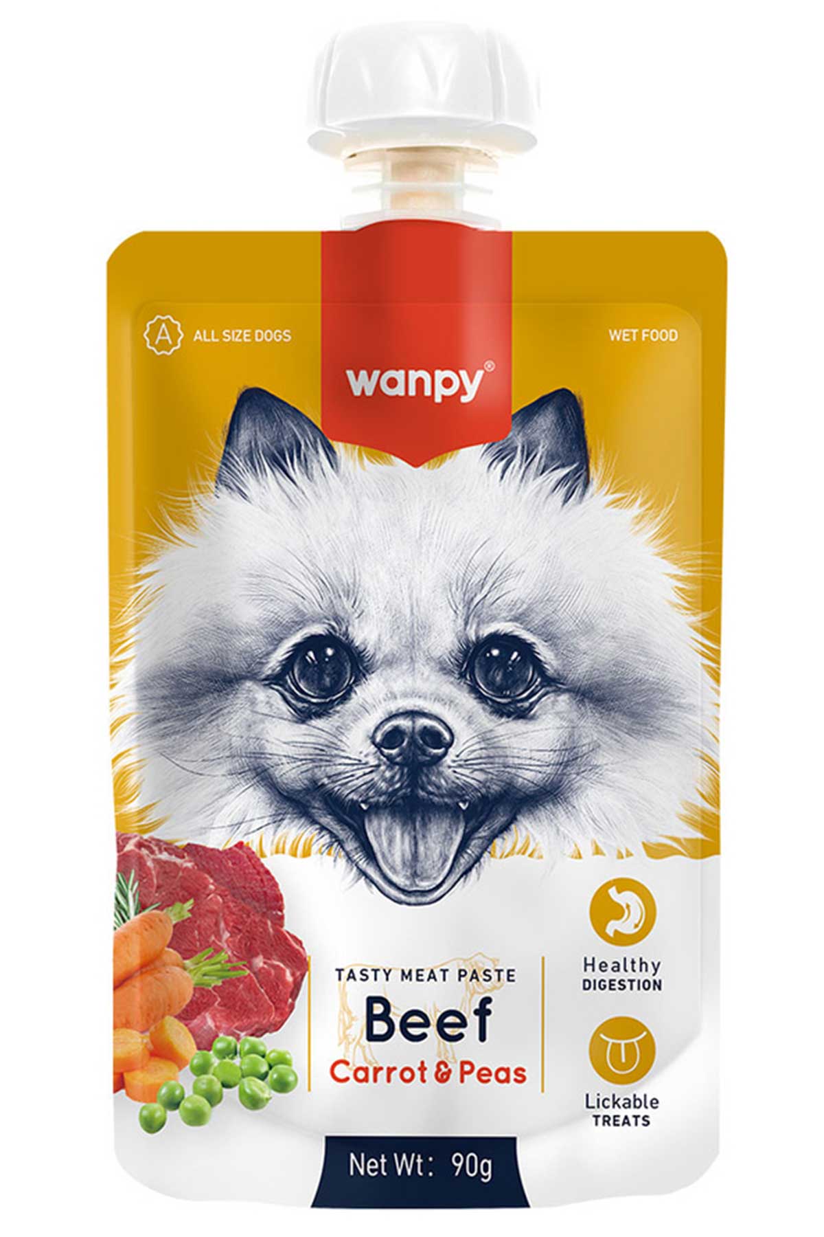 Wanpy Sığır Etli ve Havuçlu Taze Ezme Köpek Ödül Maması 90gr