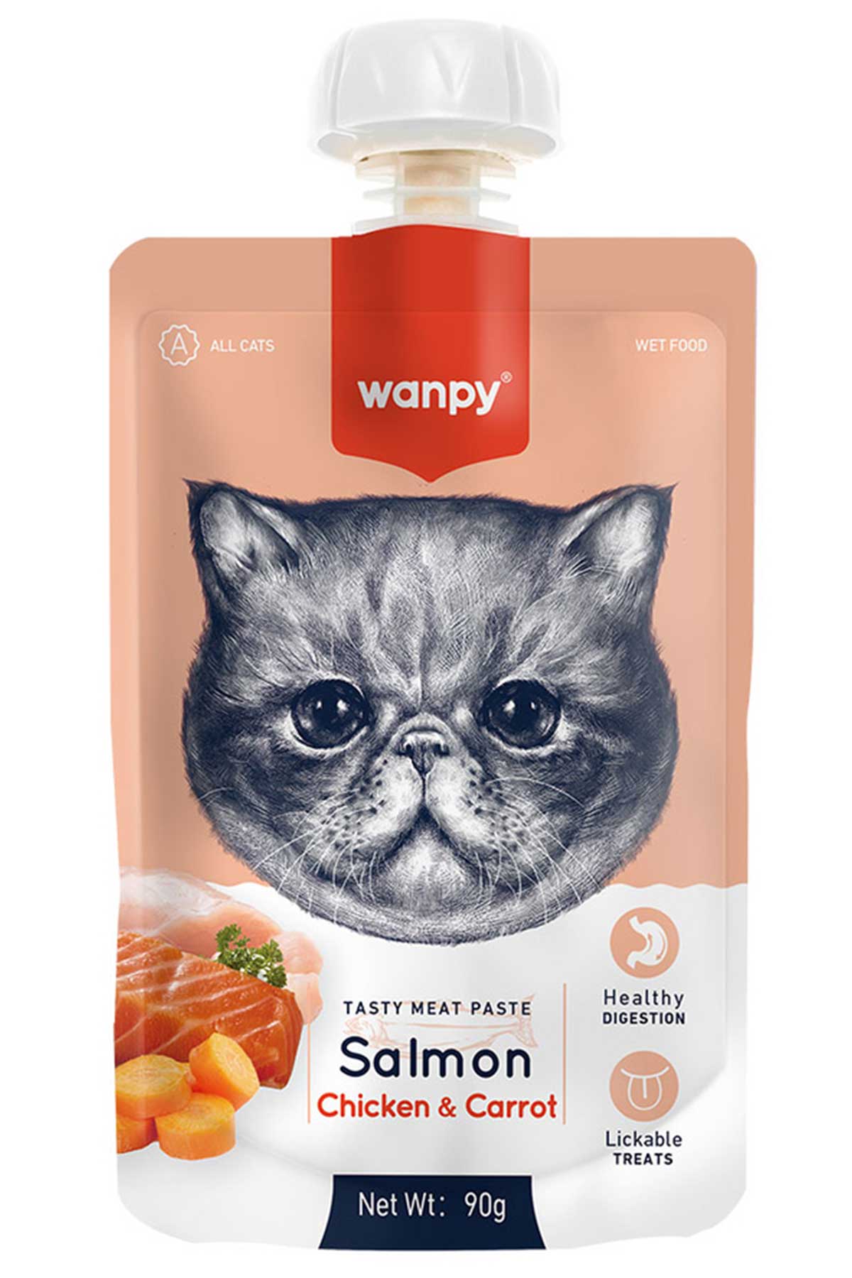 Wanpy Somon ve Tavuklu Taze Ezme Kedi Ödül Maması 90gr