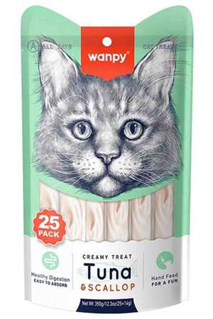 WANPY - Wanpy Ton Balıklı ve Deniz Taraklı Krema Kedi Ödülü 25*14gr 