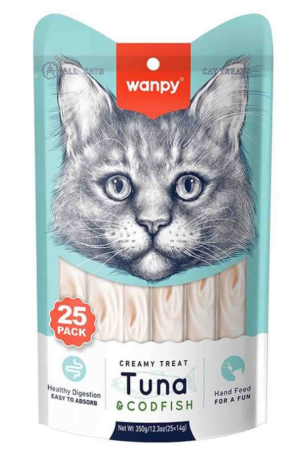 Wanpy Ton ve Morina Balıklı Krema Kedi Ödülü 25*14gr 