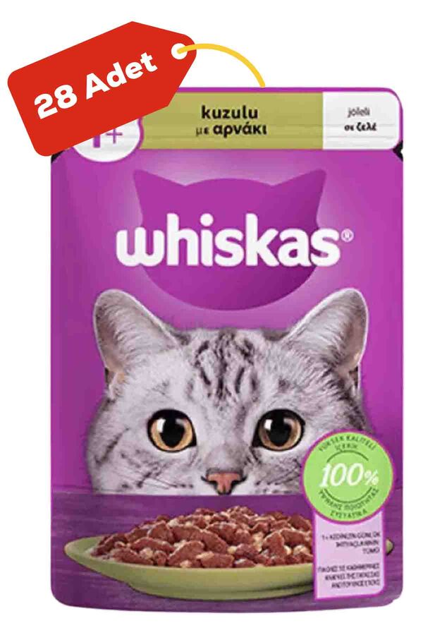 Whiskas Pouch Jöle İçinde Kuzulu Yetişkin Kedi Konservesi 28x85gr 28li